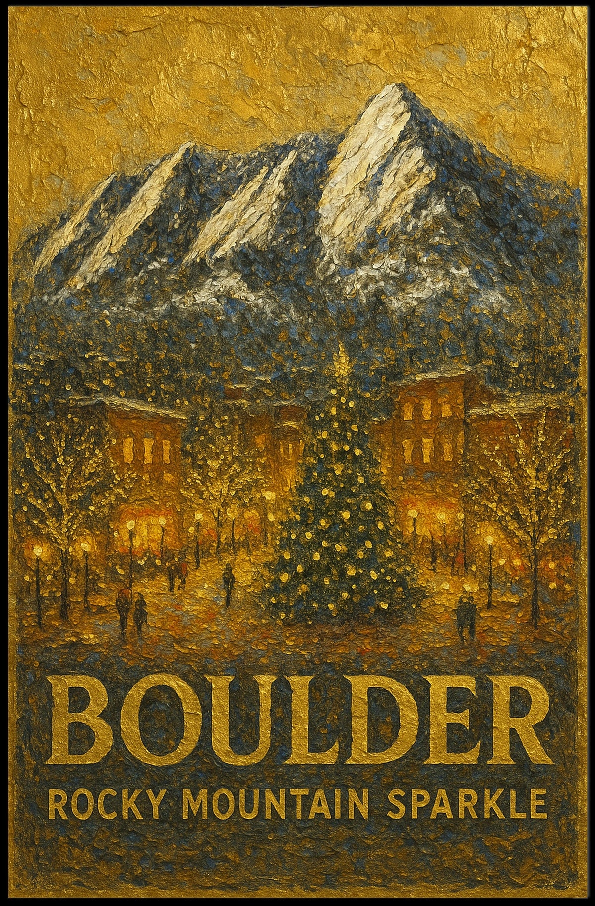 Boulder Rocky Mountain Sparkle Poster