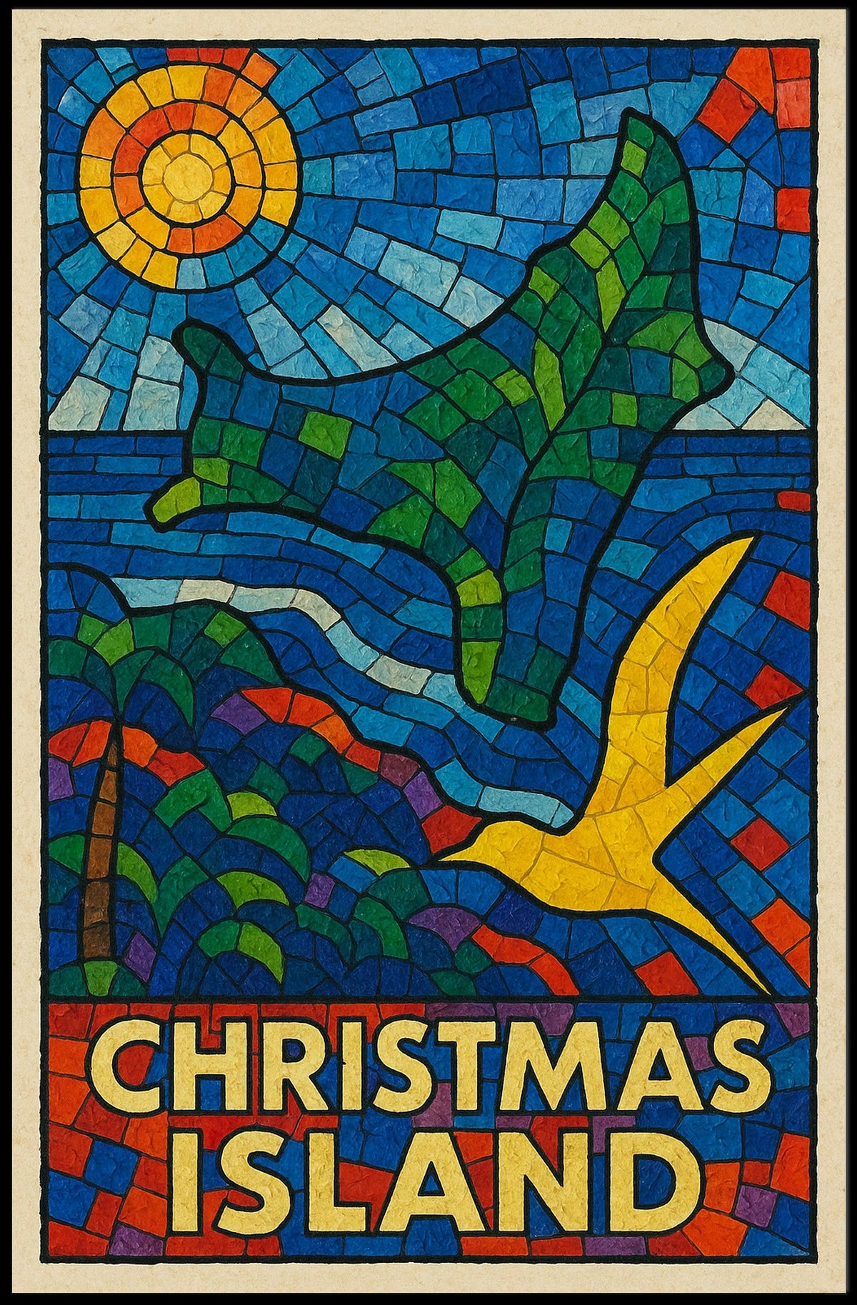 Christmas Island Mosaic Poster