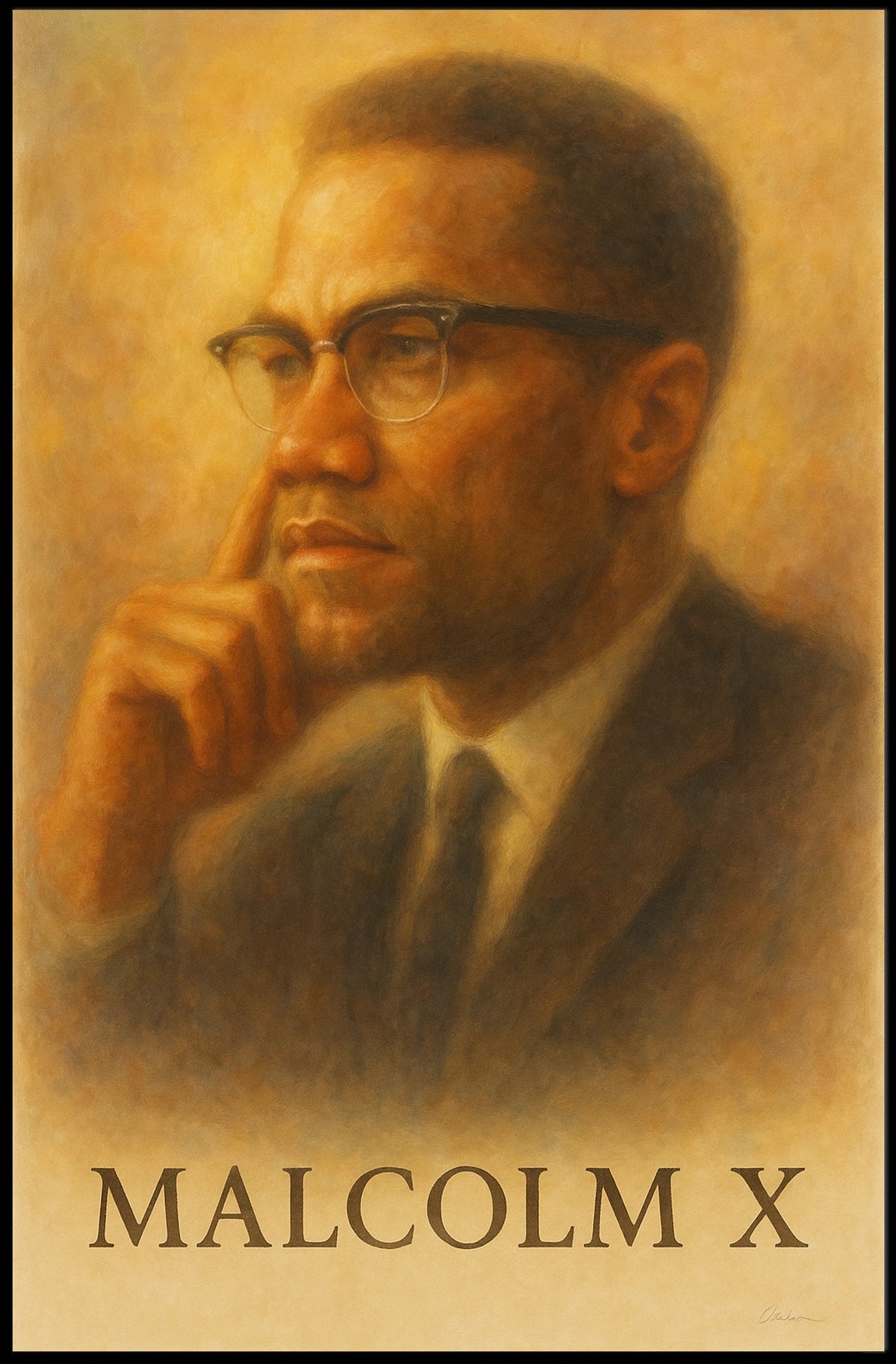 Malcolm X Portrait Poster