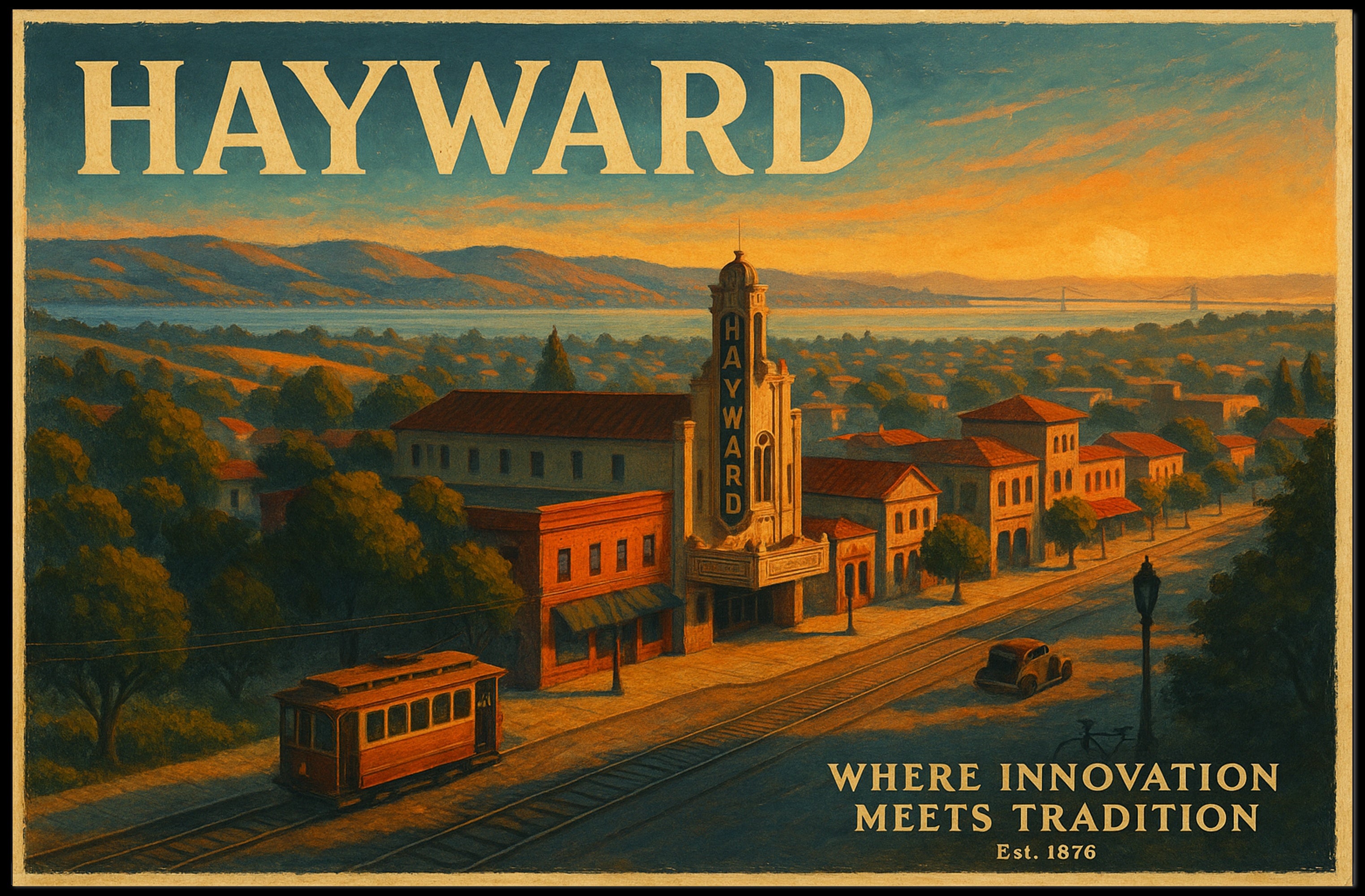 Hayward Travel Poster: Innovation Meets Tradition
