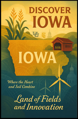 Iowa's Heartfelt Harmony: Nostalgic Travel Poster