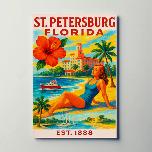 St Petersburg Florida Beach Resort Sunshine Girl Poster