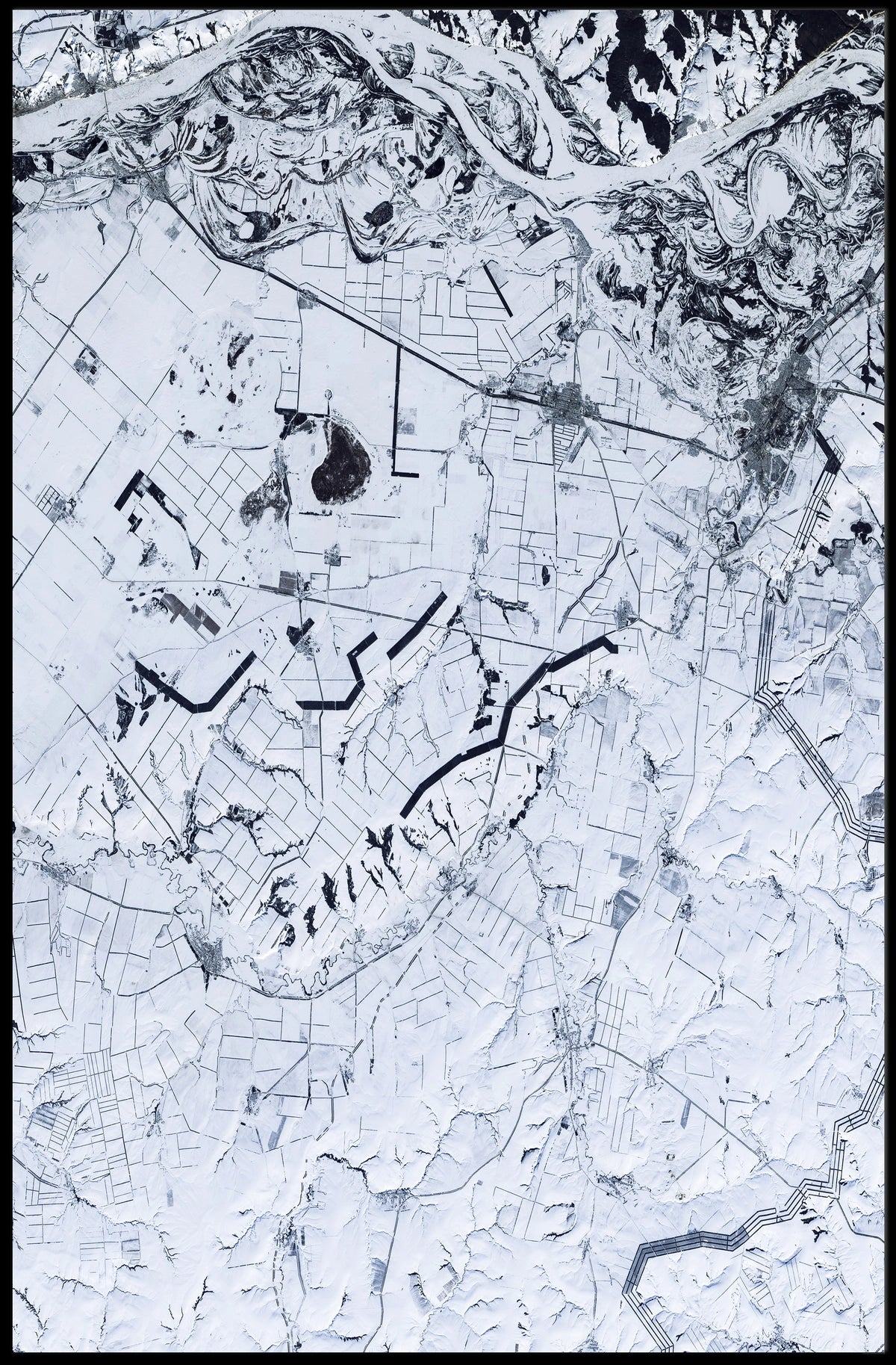 Winter Landscape From Above Poster