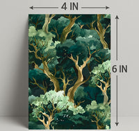 Lush Green Forest Abstract Artistic Poster