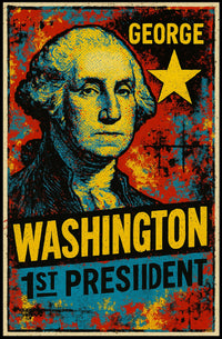 George Washington 1st President of the United States Graffiti Pop Art Poster