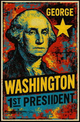 George Washington 1st President of the United States Graffiti Pop Art Poster