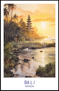 Bali Paradise at Sunset Travel Poster PosterGoat