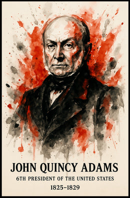 John Quincy Adams Watercolor Historical or Presidential Poster