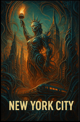 New York City Futuristic Vision Poster