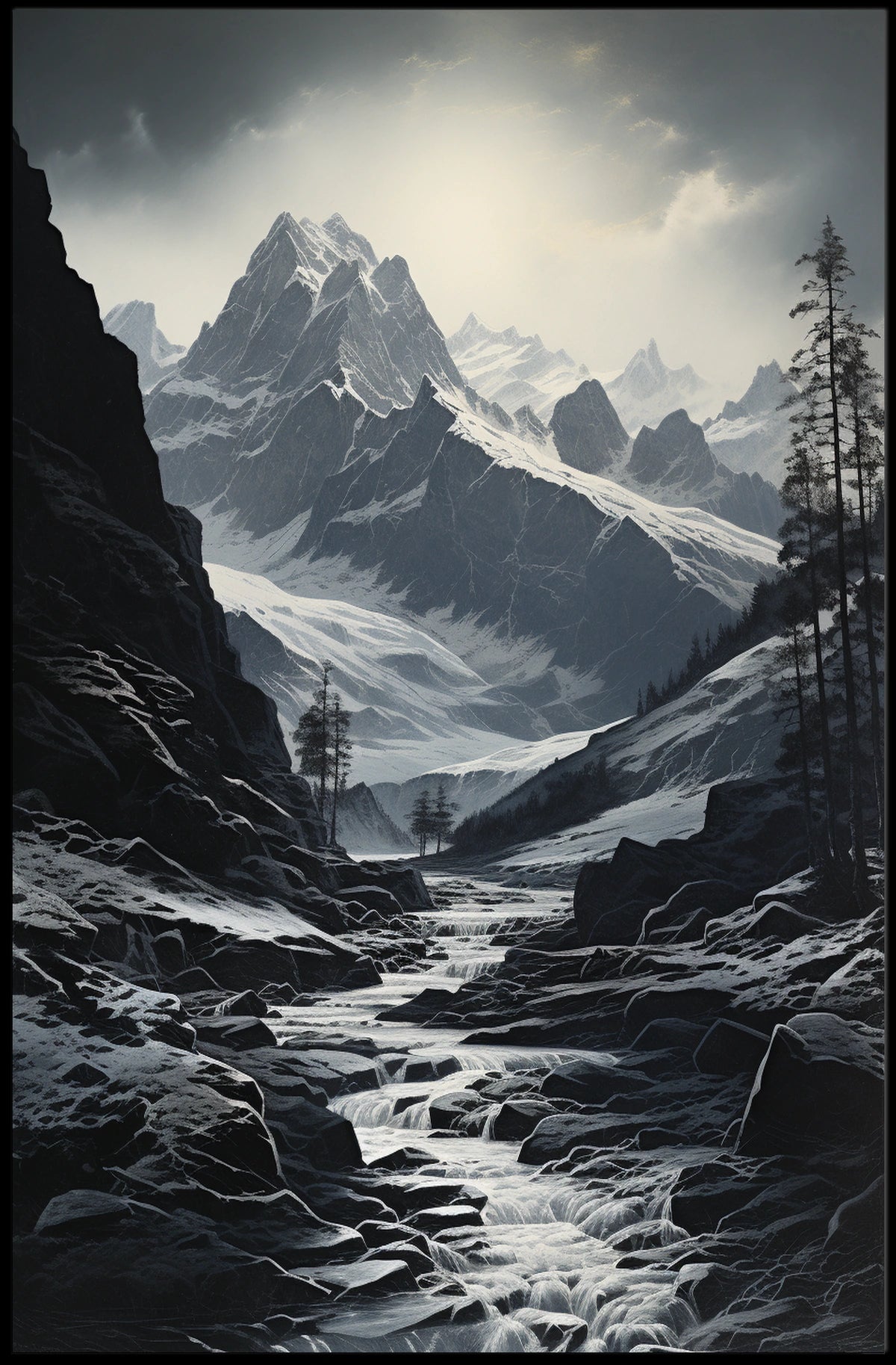Majestic Snow-Capped Peaks National Park Poster