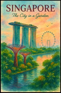 Singapore Serenity: Iconic Landmarks in Watercolor Art