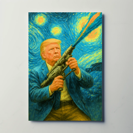 Trump Van Gough Starry Night Vintage Poster