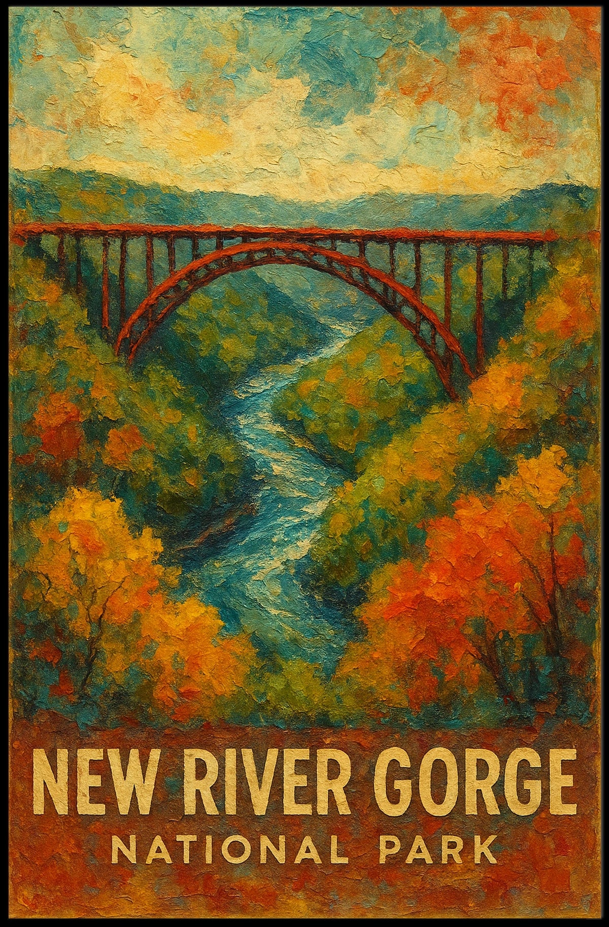 New River Gorge Nature Landscape Photography Realism Poster