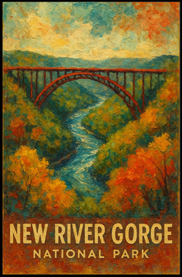 New River Gorge Nature Landscape Photography Realism Poster