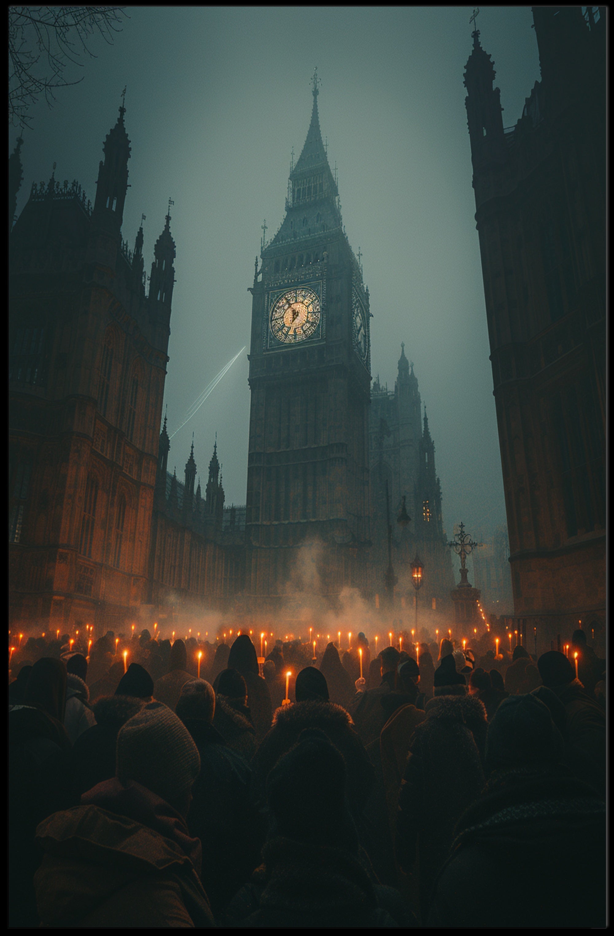 Post-Apocalyptic Cityscape Poster: Urban Ruins at Sunset PosterGoat