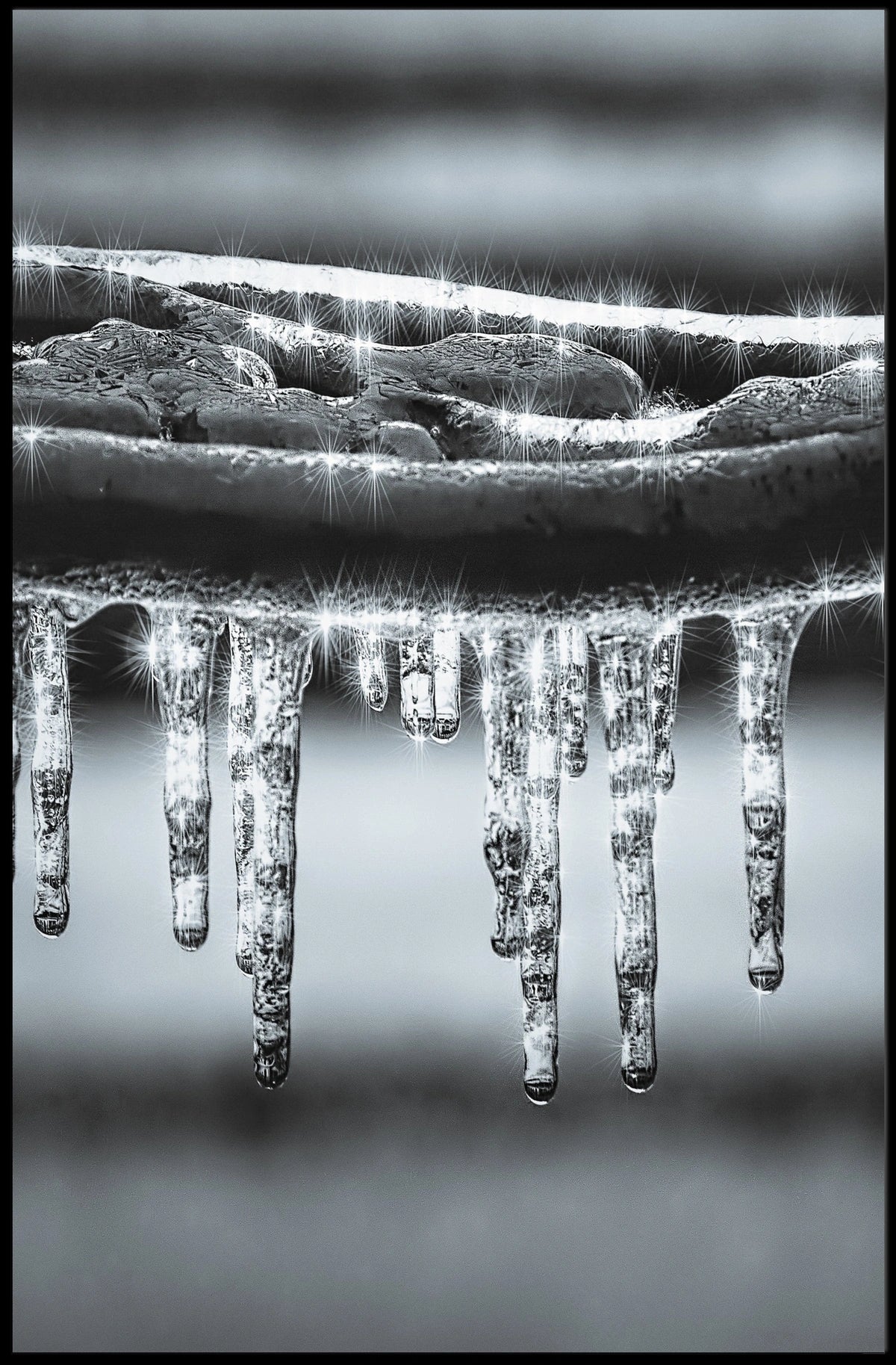 Icicle Serenity: Winter Calm Artistic Poster