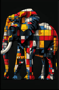 Colorful Geometric Elephant Poster