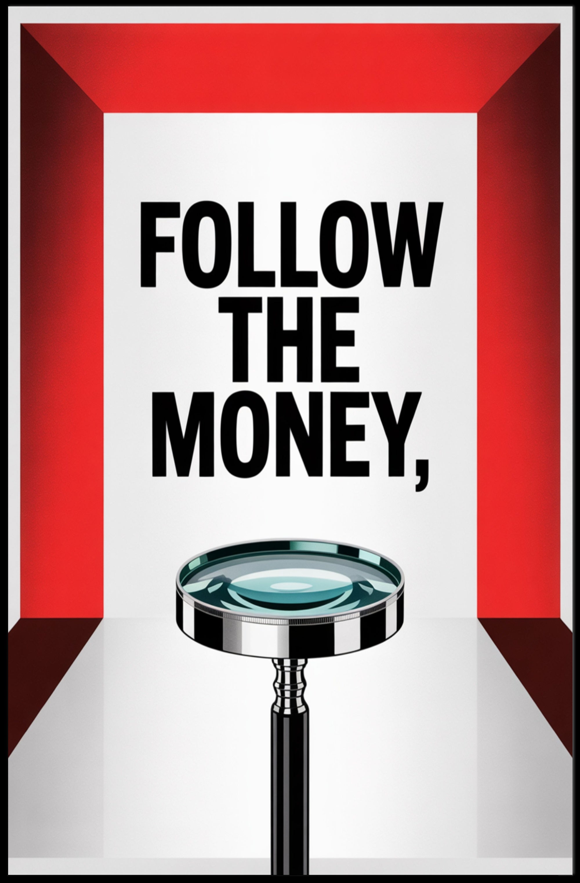 FOLLOW THE MONEY financial investigation motivational or quote poster