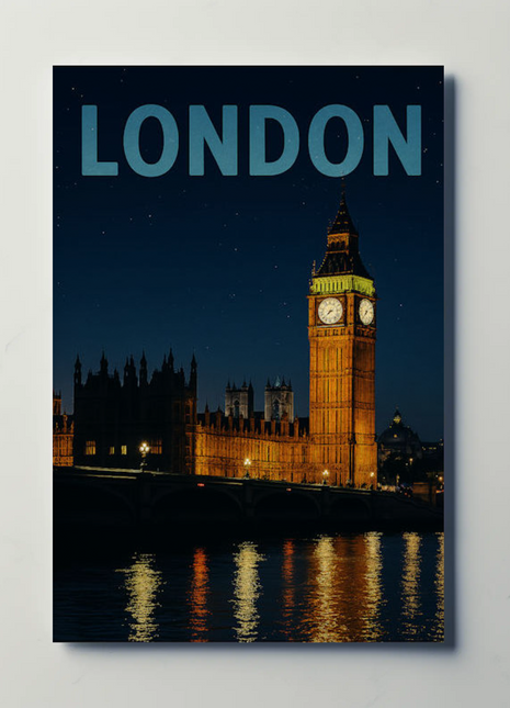London Big Ben at Night Travel Poster