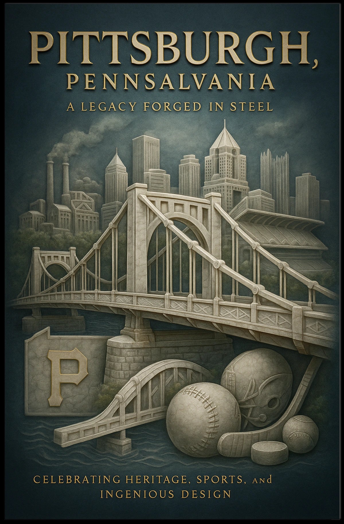 Pittsburgh, Pennsylvania A Legacy Forged in Steel Poster