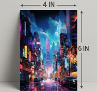 Neon Cityscape Poster