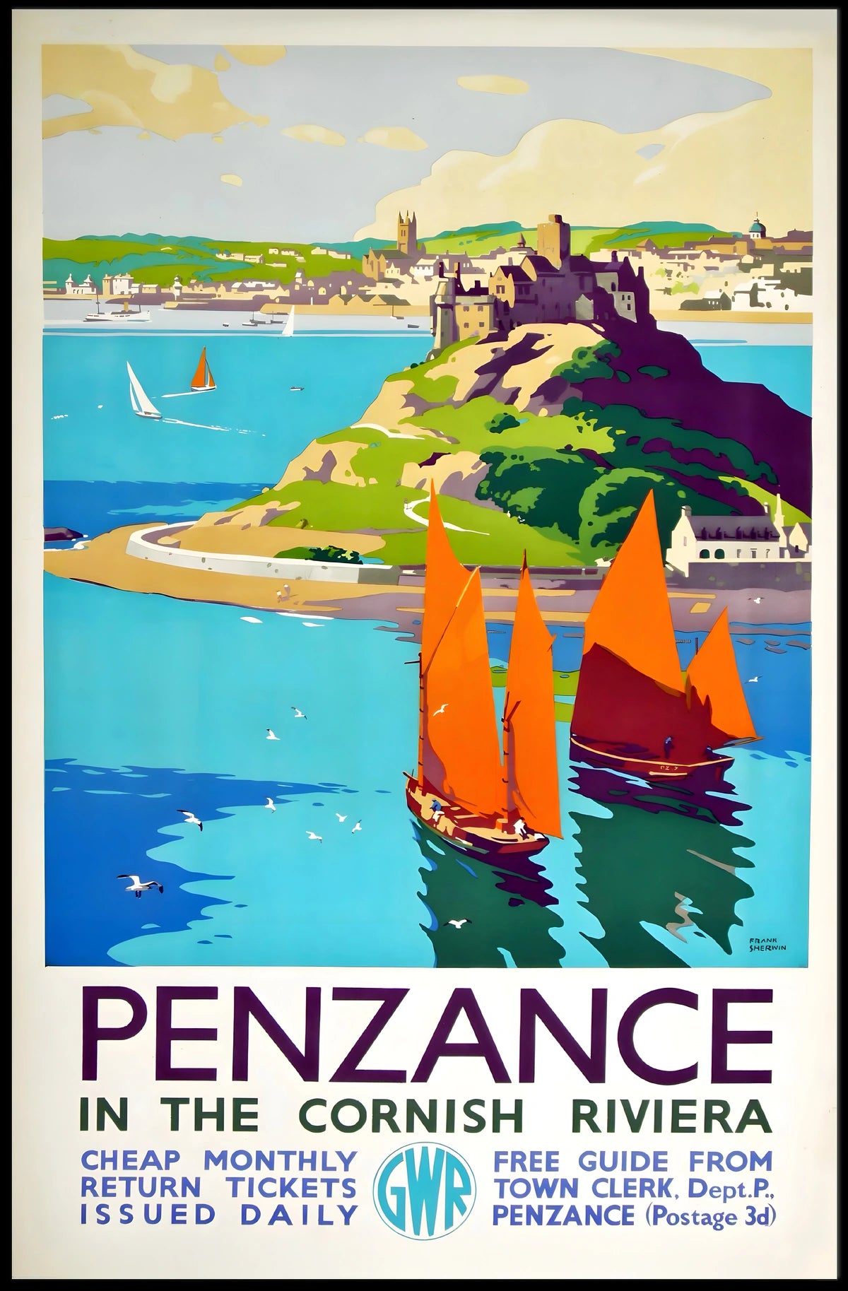 Penzance In The Cornish Riviera Poster