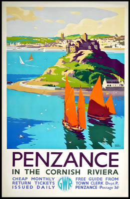 Penzance In The Cornish Riviera Poster