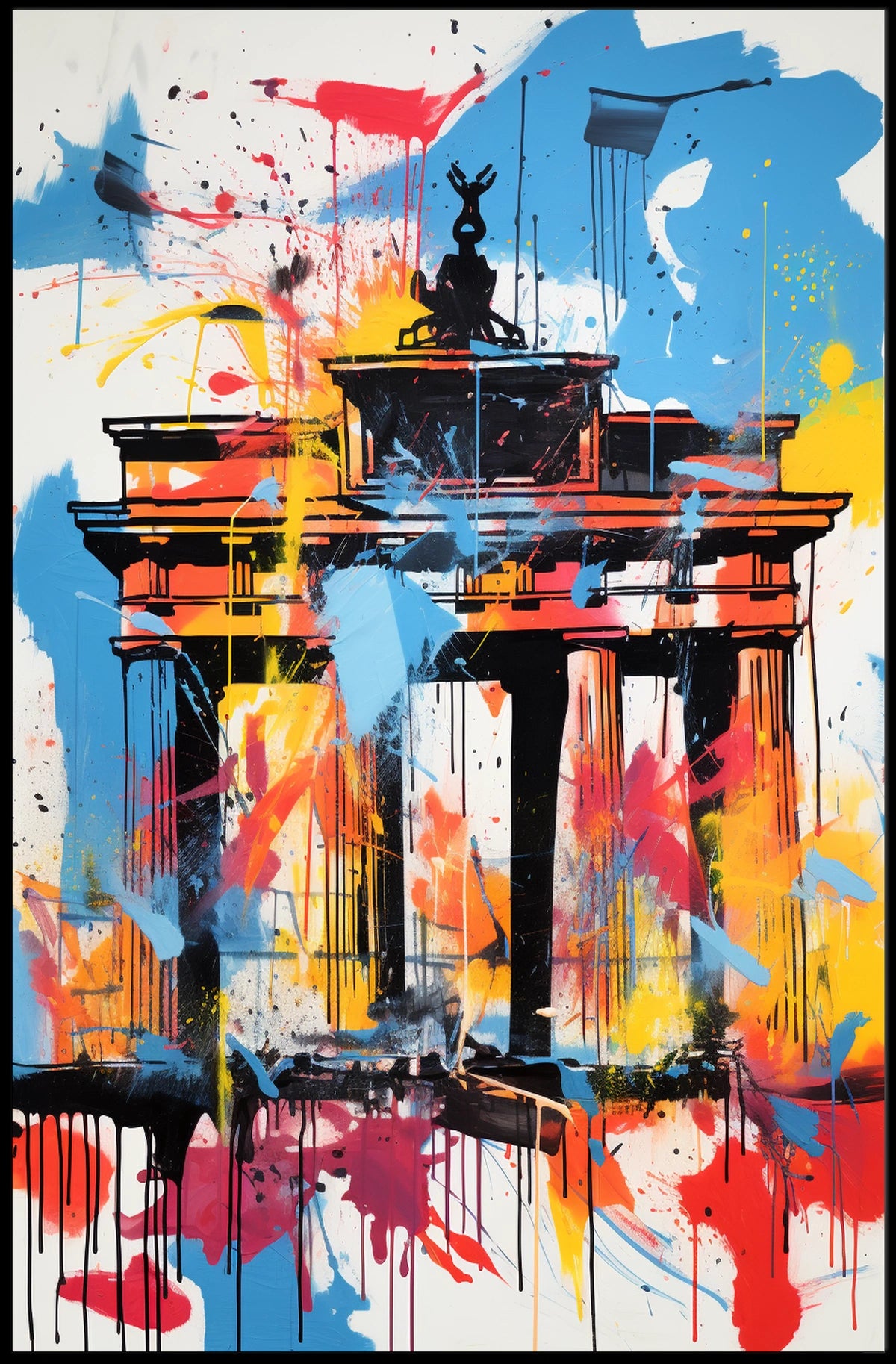 Brandenburg Gate Berlin Artistic Travel Poster