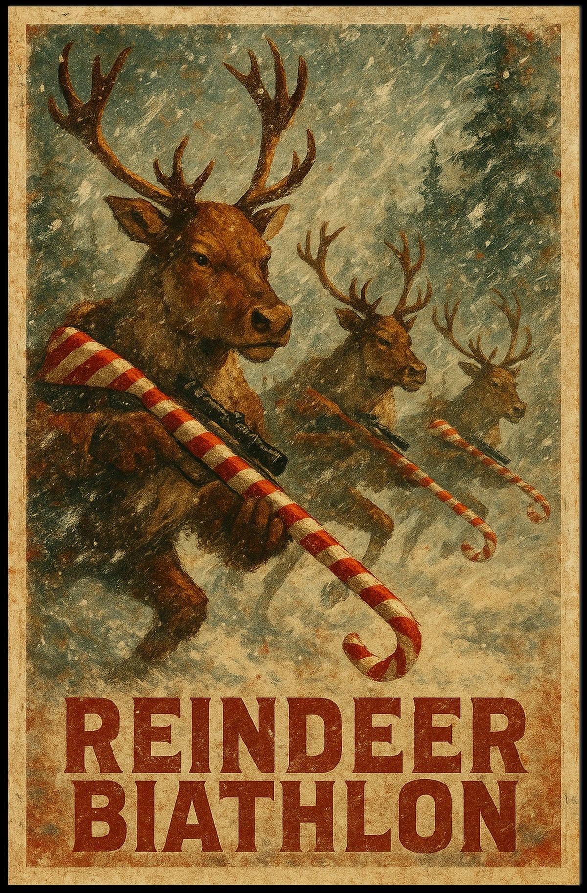 Reindeer Biathlon Poster