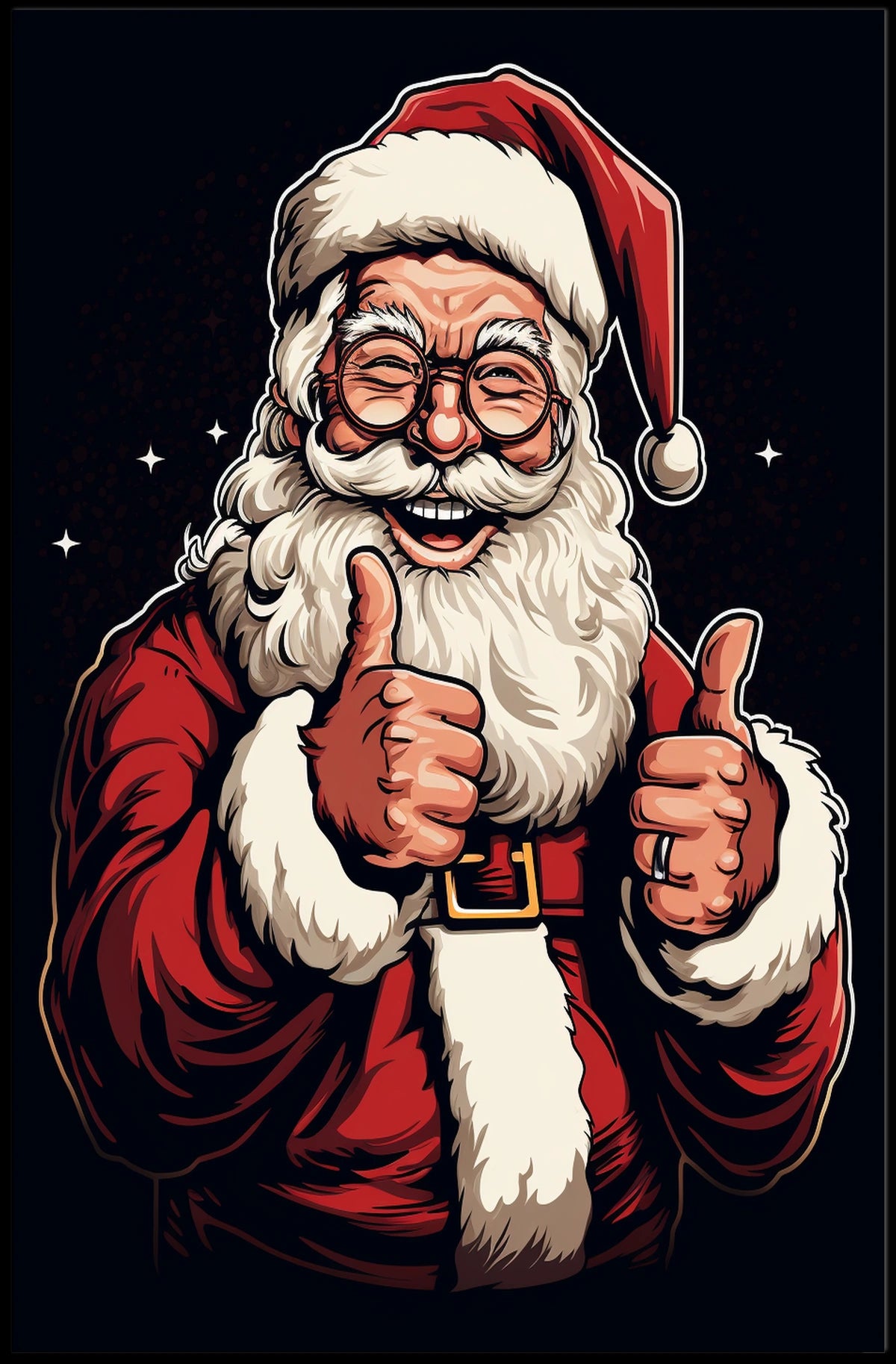 Santa Claus Thumbs-Up Christmas Pop Culture Poster