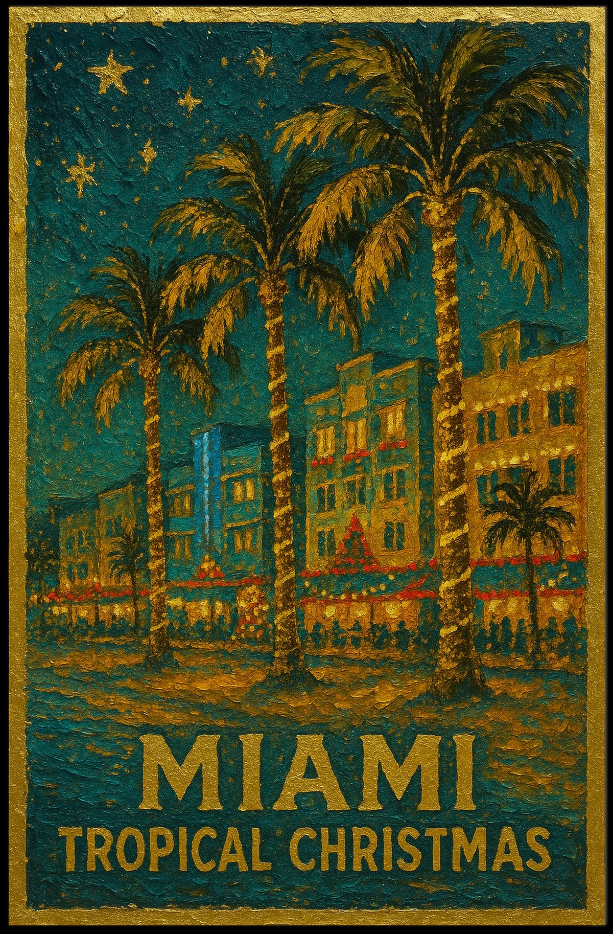 Miami Tropical Christmas Poster