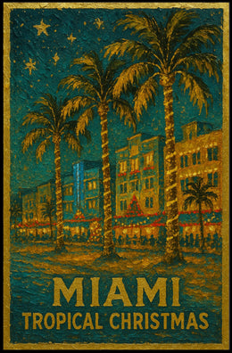 Miami Tropical Christmas Poster