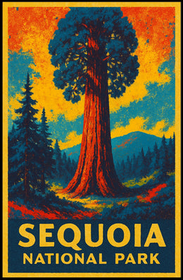 Sequoia National Park Vintage Travel Art Collector Poster