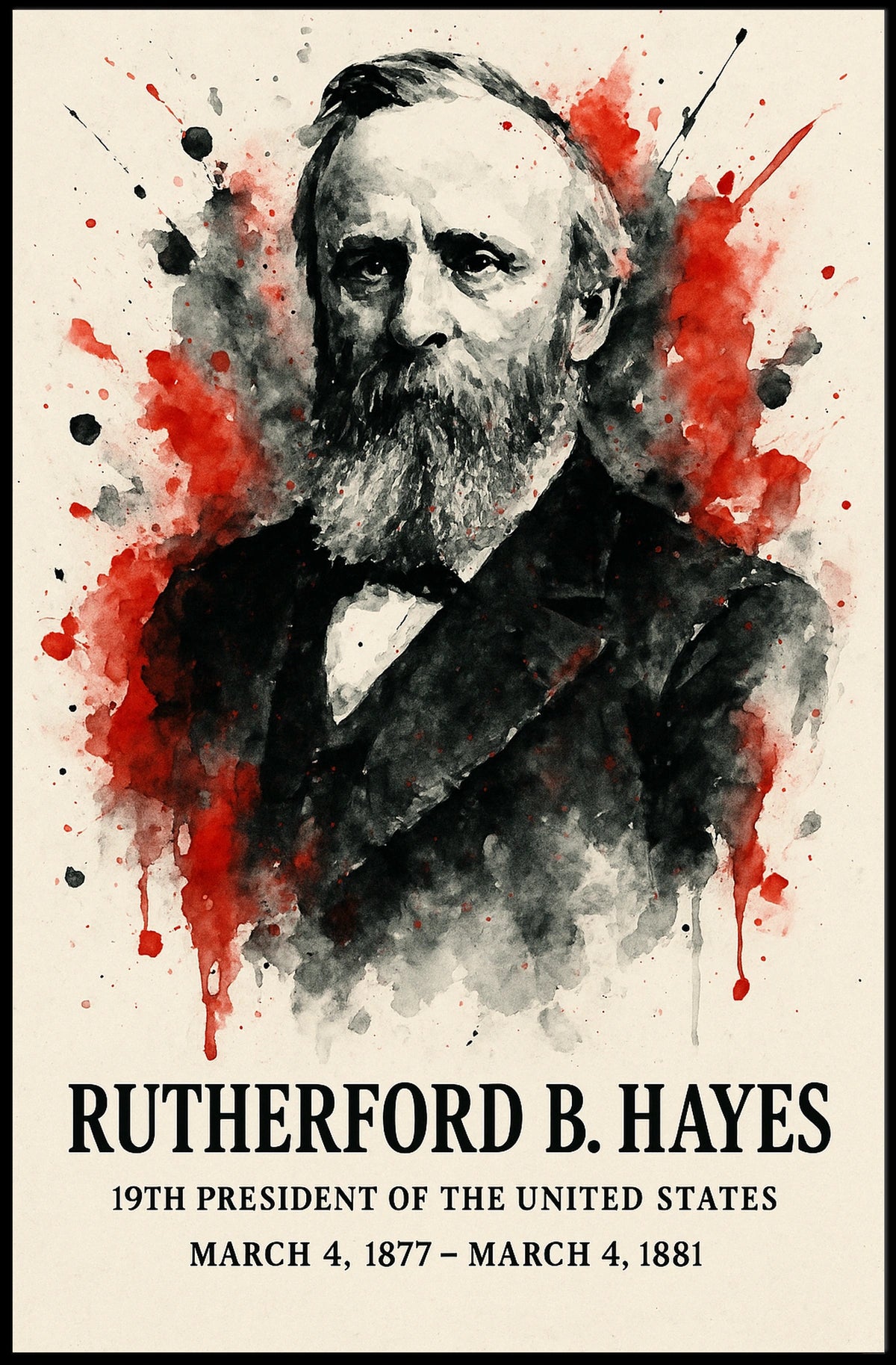 Rutherford B. Hayes Vintage Artistic Historical Poster