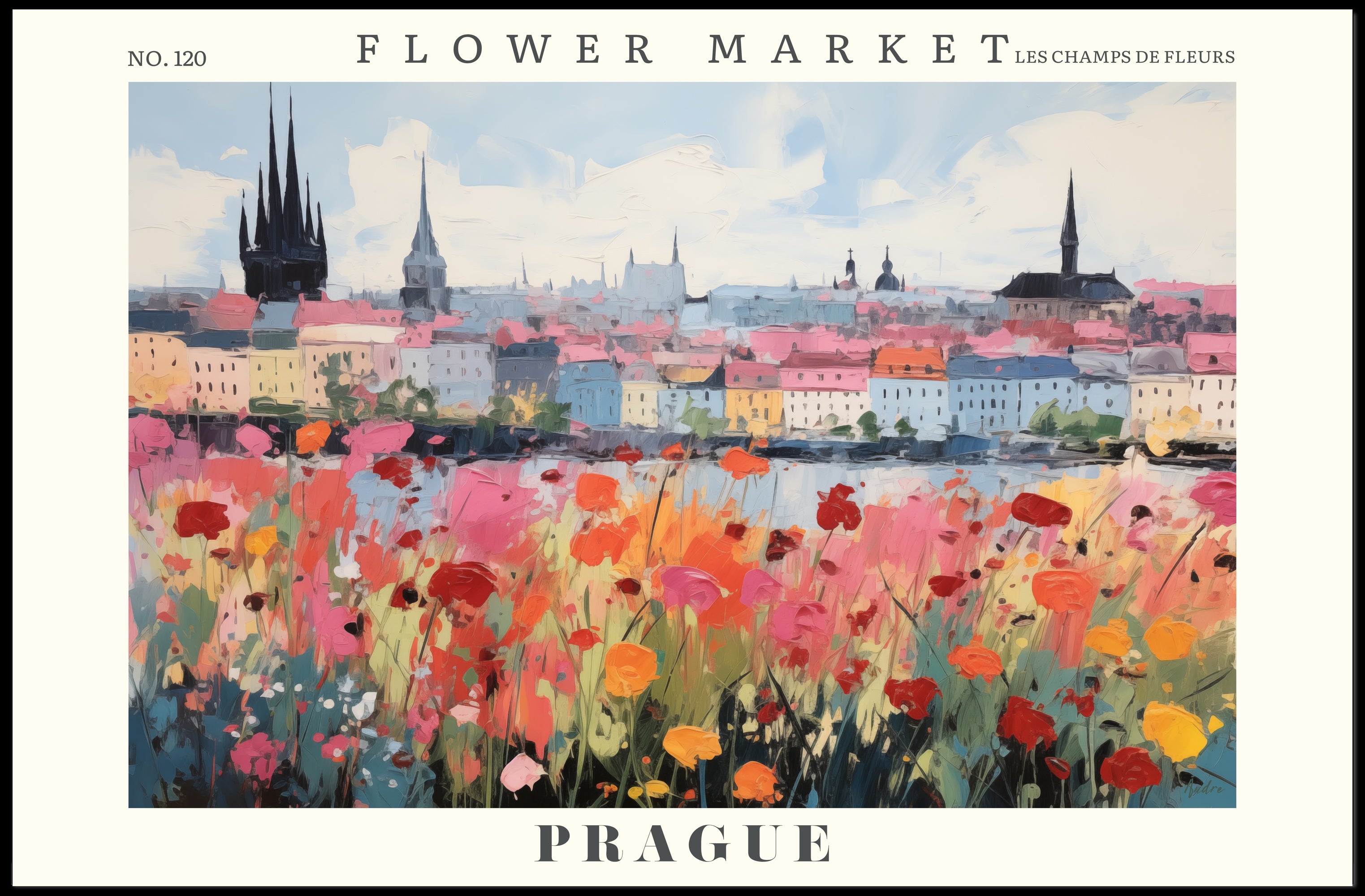 Prague Flower Market Vibrance Urban Or Cityscape Poster