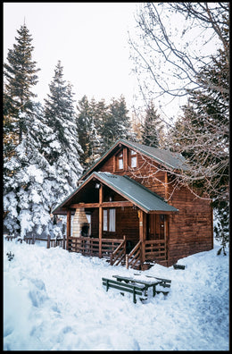 Winter Cabin Retreat Poster