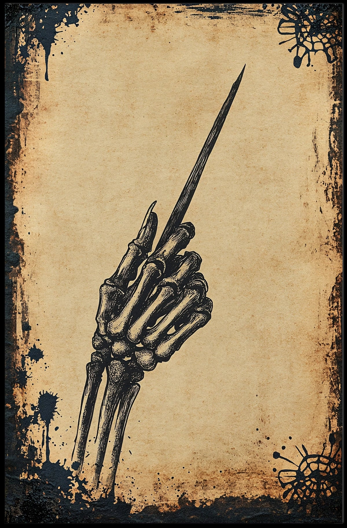 Skeleton Hand Poised Artwork: Abstract or Pop Culture Poster