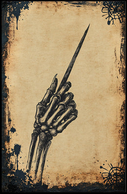 Skeleton Hand Poised Artwork: Abstract or Pop Culture Poster