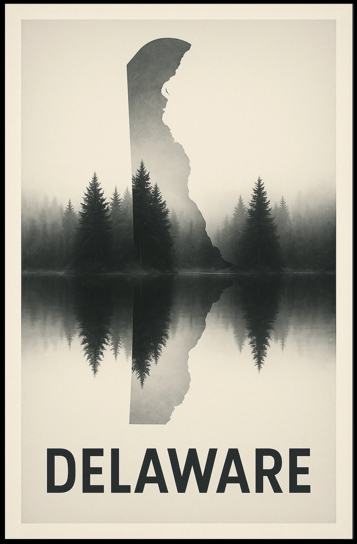 Delaware Silhouette Poster