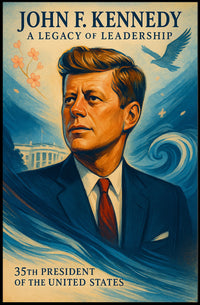 John F. Kennedy Inspirational Vintage Art Poster