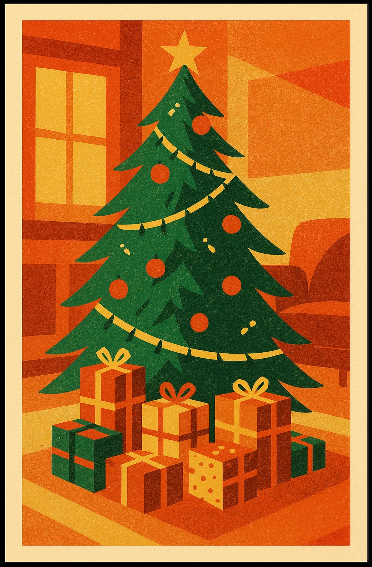 Festive Christmas Scene Poster