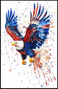 powerful bald eagle flying Poster