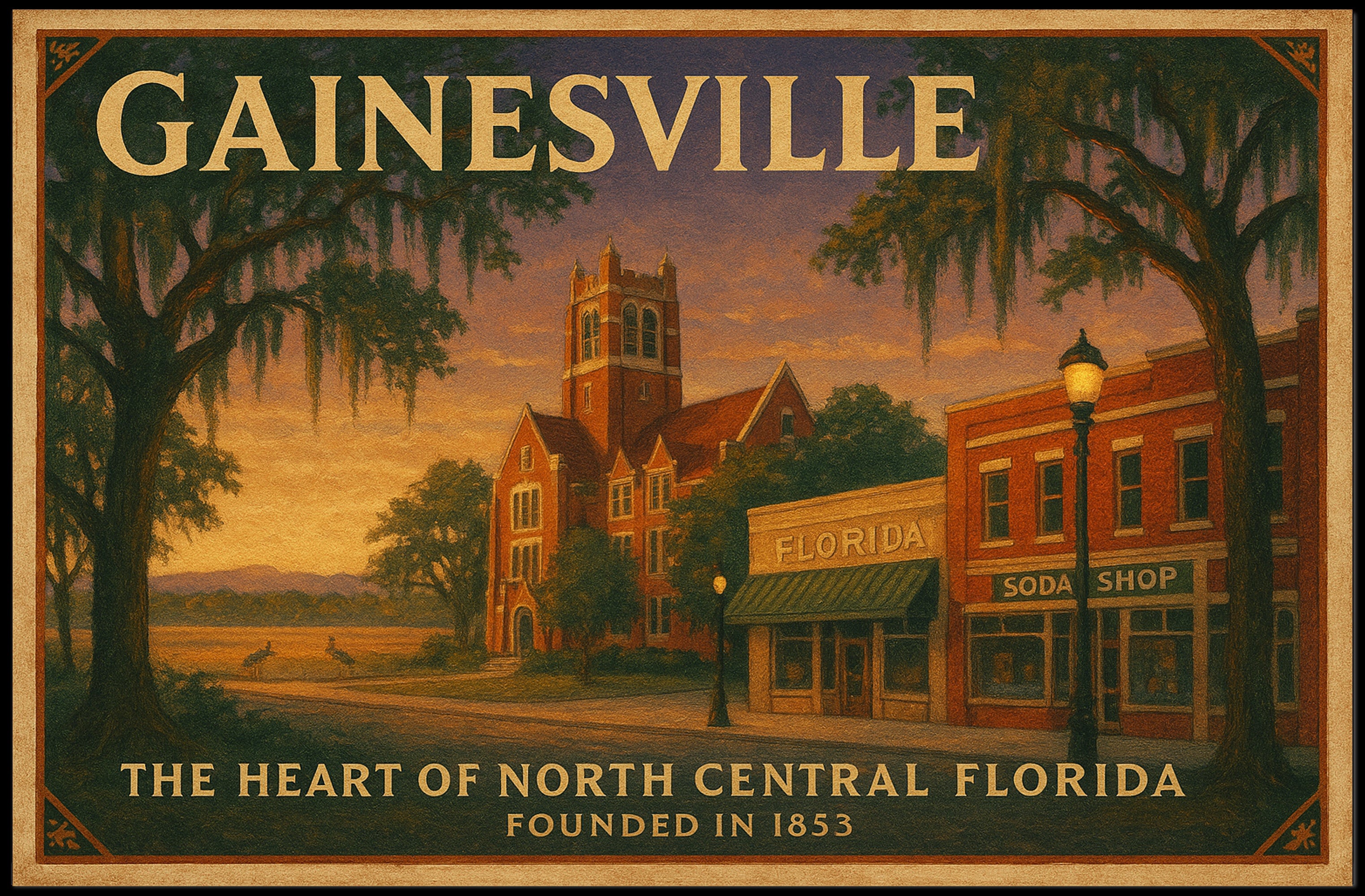 Gainesville Heritage Wall Art Print Decor