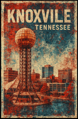 Knoxville Cityscape Realism Wanderlust Poster
