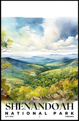 Shenandoah Watercolor Wall Art Poster