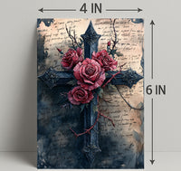 Roses And Cross Poster