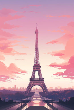 Eiffel Tower Romantic Colors Dreamy Travel Poster