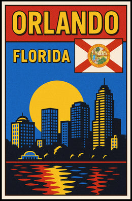 Orlando, Florida Skyline Poster PosterGoat