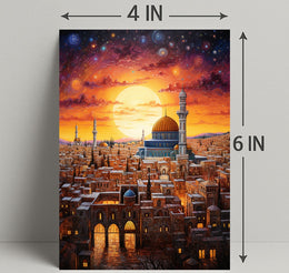 Sunset Over The Ancient City Poster