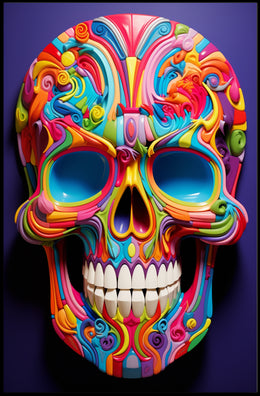 Vibrant Skull Art Poster PosterGoat